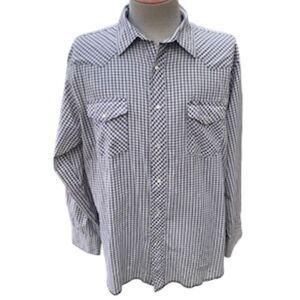 Wrangler Western Shirt Men’s XL Pearl Snap Button Font and Coffs.  Yellowstone C